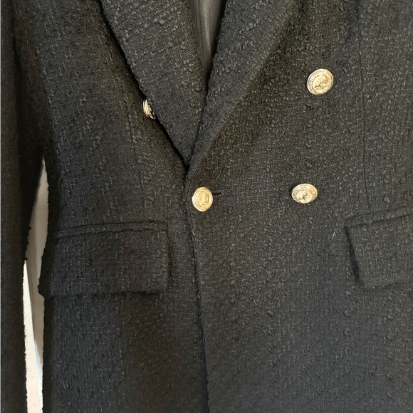 Zara Double Breasted Textured Weave Blazer Jacket - Picture 6 of 8